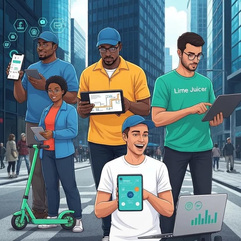 Diverse group of people using devices in a city, representing smart solutions for gig economy earnings