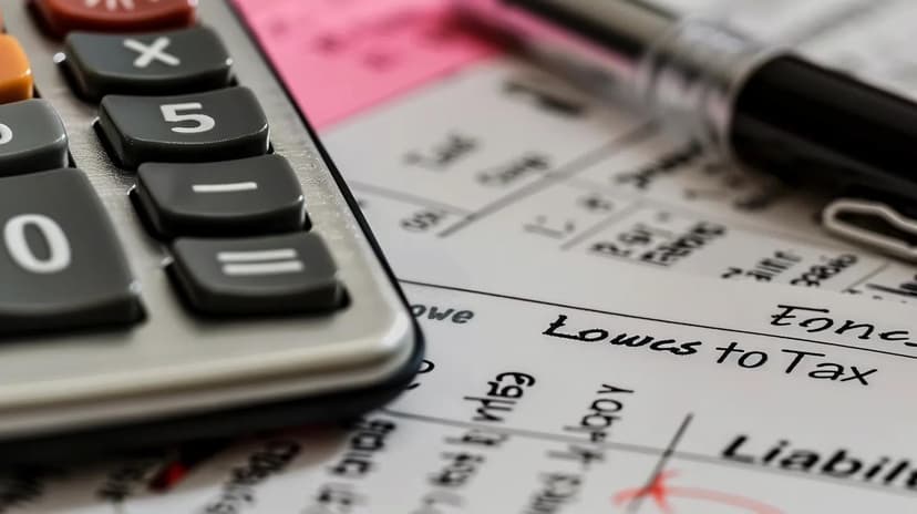 Calculator and pen on tax documents, emphasizing gig tax deductions and expense management for 2025